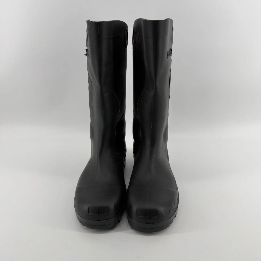 Dunlop Rain Boots Mens 10 Women 12 Black Chesapeake Waterproof Tall PVC Lug Sole